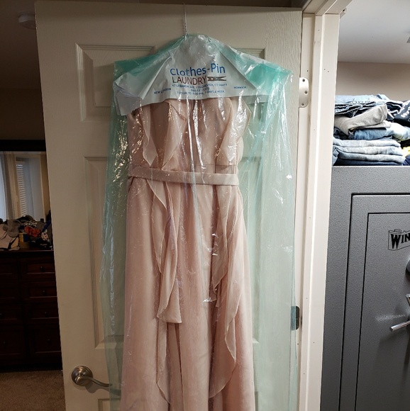 Chiffon High-Neck Bridesmaid Dress with Tie Back - Picture 5 of 5